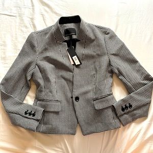 Banana Republic Houndstooth stretch Blazer- Black and White- size: petite 0 NWT